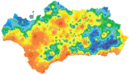 Termograf�a del consumo en Andaluc�a. Cartograf�a generada mediante aplicaci�n GIS en Geomarketing.